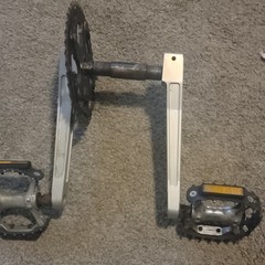 Black Widow BMX 180mm Cranks W Gt Rocket 40t Sprocket And Euro Hex Spline Shaft.