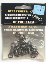 Billfisher KROK KBBS330-10PK. S.S. Dual Rotation Ball Bearing Swivel sz.5 330 lb
