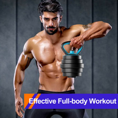Adjustable Dumbbells, 45LBS 4-in-1 Portable Changeable Dumbbell, Kettlebells