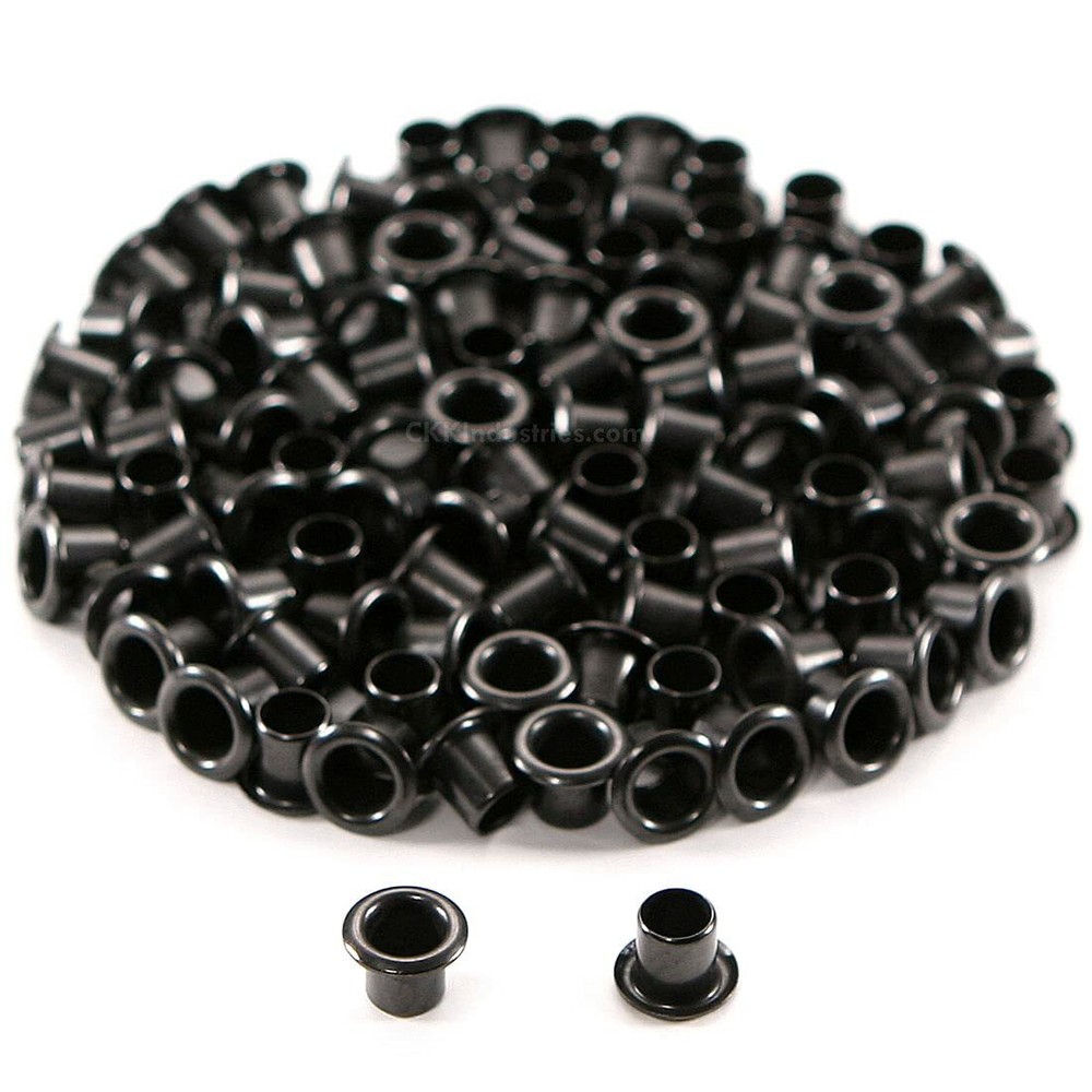 (#8-8) – (1/4in) – Black Kydex Holster Eyelets – (25, 50, 100 Qty.) – (USA Made)