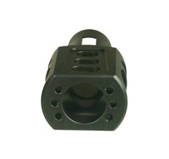 12 Ga Shotgun Muzzle Brake Clamp On Slip Over, Black Aluminum For Remington 870