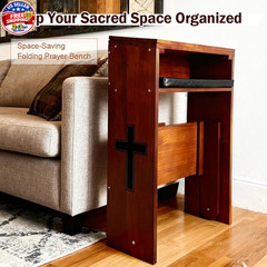 Folding Prayer Bench for Home Use – Adjustable Wooden Kneeler for Prayer & Me…