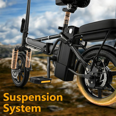 14Inch Ebike 500W Folding Electric Bike Bicycle 48V 10.4AH 35KM/H 30miles Range