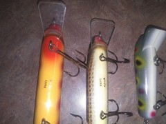 2 DALE WILEY MUSKY KING 9 & 7&Prime; JNTD. LSC MUSKY FISHING LURE CRANK BAIT + UNKNOWN