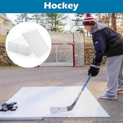10 Pack Synthetic Ice Tiles – 12×12 Inch Dryland Hockey Floor Mat – White Interl