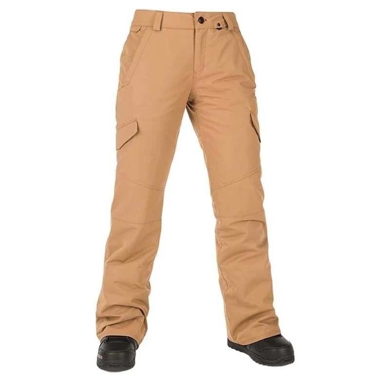 Volcom Tan Ski Snowboard Pants Zip Tech Waterproof Breathable Size Large
