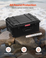 3.5 Cu.ft Weatherproof Hard Case Rolling Wheels & Retractable Handle Black