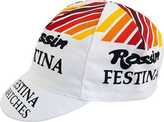 Retro Vintage Team Cycling Cap – Anti-Sweat, Team Jersey Caps ,Festina Rossin