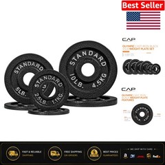 Cast Iron Olympic Weight Plates – 6 Pack with Easy Weight Identification