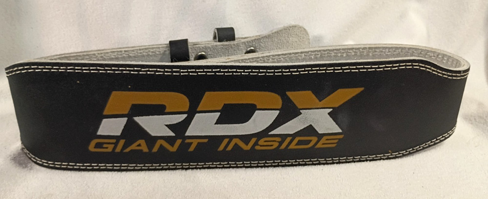 RDX Giant womens Leather Powerlifting Belt Double Pin Buckle Black XL 46.5 inch
