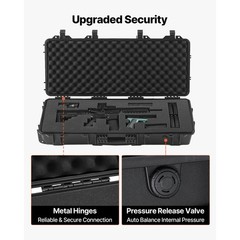 Uimoso Hard Rifle Case IP67 Waterproof Rifle Storage Case w/ Pre-cut Foam Black