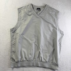 Nike Golf Windbreaker Vest Men XL Gray Sleeveless Pullover Water Resistant VNeck