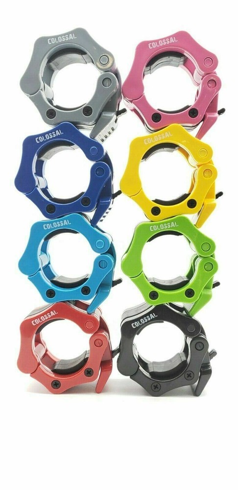 Colossal 2pc 50mm Olympic Weight Bar Collars Barbell Weightlifting Locking Clamp