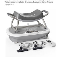 Wonder Core Rock N Fit 4D-Vibration Plate, LCD, Remote, Chair, 330 lb, Gray