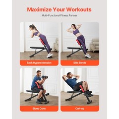 Uimoso Adjustable Foldable Roman Chair for Back Extensions and Home Workouts