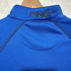 PING sensorcool 1/4 Zip Blue Company Logo Embroidered Pullover Sweater Size M/M