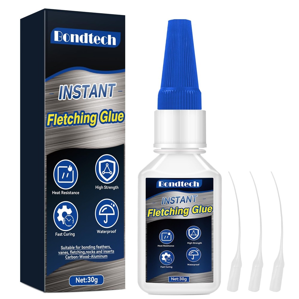 Fletching Glue 30 g, Arrow Glue, Instant & Clear Adhesive for Carbon clear