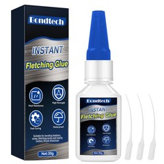 Fletching Glue 30 g, Arrow Glue, Instant & Clear Adhesive for Carbon clear