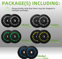 Fitvids Olympic Bumper Plates Set, 2&Prime; Weight Plates for Strength Training & Weig