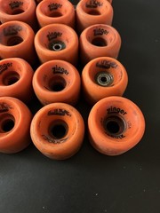 Lot of 20 Vanguard Zinger Orange Roller Skate Wheels (Condition& Size Varies)