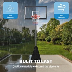 Basketball Hoop Outdoor W/ Portable 44&Prime;/52&Prime; Backboard Adjustable Basketball Goal