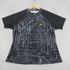 Speedo Zumba Black Graphic Shirt XL Nylon Elastane Mens Swim Rash Guard Top