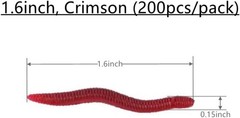 Realistic 1.6in Soft Earthworm Fishing Lures – 200 Pieces for Ultimate Catch
