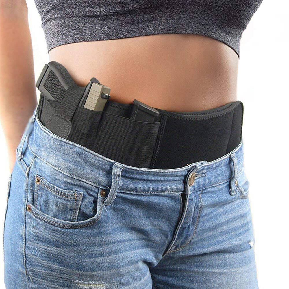 Tactical Belly Band Holster Concealed Hand Gun Carry Pistol Waist Hidden Belt US