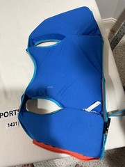 Kids Swim School Life Jacket Zip Up Ages 2-4 Max 33 Pounds Blue Orange