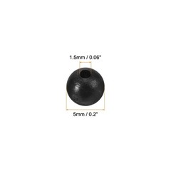 200Pcs 5mm Dia Round Plastic Fishing Beads Tackle Tool Black
