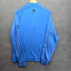 Footjoy FJ Mens Blue Quarter Zip Pullover Golf Shirt Thorntree Logo Size M