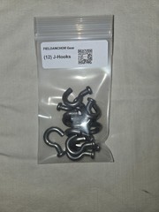 (12) Heavy Duty 6 Gauge J-Hooks (Rivets) Trapping Snares Traps Swivels