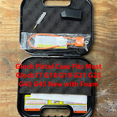 ** Glock Pistol Case Fits Most Glock17 G18 G19 G21 G23 G43 G45 New with Foam **