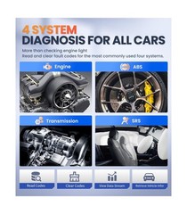 OBD2 Scanner with ABS SRS Transmission, Reset Fault Lights | Check Engine Cod…