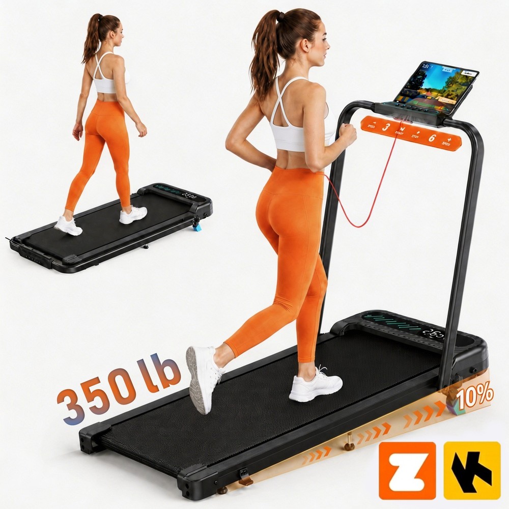 Walking Pad with Incline 10% Treadmills for Home Walking Pad with Handle Bar