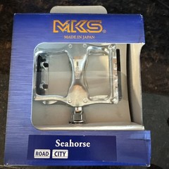 MKS Seahorse 9/16 Silver Pedals NIB