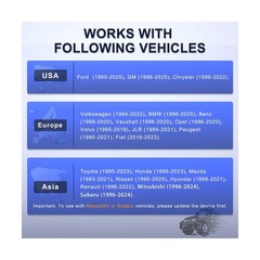OBD2 Scanner with ABS SRS Transmission, Reset Fault Lights | Check Engine Cod…