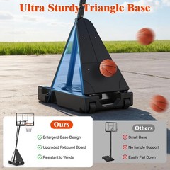 Basketball Hoop Outdoor W/ Portable 44&Prime;/52&Prime; Backboard Adjustable Basketball Goal