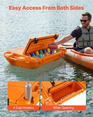 Uimoso 40 QT Floating Cooler Ice Chest for Water, Land, and Lake – Orange