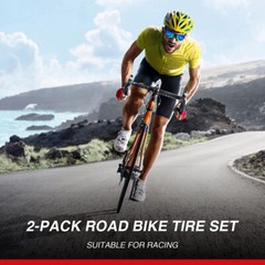 Chao YANG 2Pack Road Bike Tire Set Clincher Foldable Bicycle Tire 120PSI 700x23C