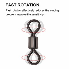 Rolling Barrel Swivel 42-330lb Fishing Swivels Solid Ring #1-#8,1/0-6/0 100PCS