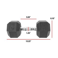 Set of 2 CAP Barbell Rubber-Coated Hex Dumbbells