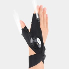LED Half Finger Gloves Men Women Outdoor Waterproof Night Fishing Cycling Light
