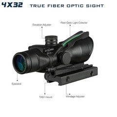 5X35 4X32 ACOG True Fiber Optic Red Green Cross Chevron Dot Tactical Sight Scope