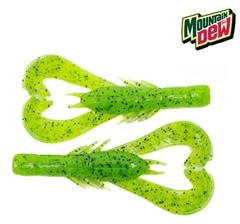 Mountain Dew Googan Baits 🎣Krackin&rsquo; Craw Limited Edition 4&Prime; (7PK) 🪝QTY 🎁