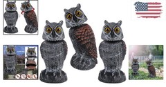 Realistic 10.6 Inch Owl Sculpture Set – Eco-Friendly Bird & Pest Repeller