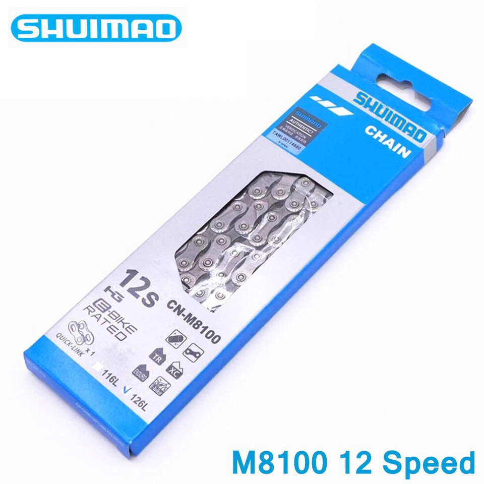 Shuimao DEORE XT CN-M8100 12-Speed MTB E-Bike Chain 126 Links Quick Link