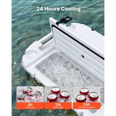 Uimoso 40QT Floating Cooler Ice ChestDual-Sided Lids for Water Land & Lake White