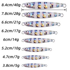 Metal Jig Fishing Lures Set 7g-40g Shore Casting Saltwater Jigging Spoon Bait
