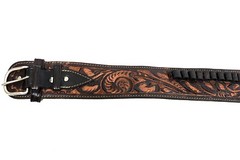 Western Leather Holster Gun Belt 44 / 45 Brown Hand Made Cowboy Revolver Pistol
